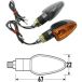BCR Arrow Motorfiets Pijl Pijlen Carbon Look Motorfiets Pijlen Kleine Motorfiets Pijlen met Oranje Lens Motorfiets Paar Goedgekeurd Model ARROW. Motorfiets Stuurindicatoren 22 x 67 mm.