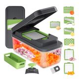Ibergrif M524-7 Groentehakselaar Snijmachine Multifunctioneel, Containers Magnetronbestendig, BPA-vrij, Vaatwasmachinebestendig, 7-in-1 Voedsel Aardappel Ui Chopper, Salade Cutter Dicer voor Groenten
