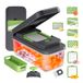 Ibergrif M524-7 Groentehakselaar Snijmachine Multifunctioneel, Containers Magnetronbestendig, BPA-vrij, Vaatwasmachinebestendig, 7-in-1 Voedsel Aardappel Ui Chopper, Salade Cutter Dicer voor Groenten