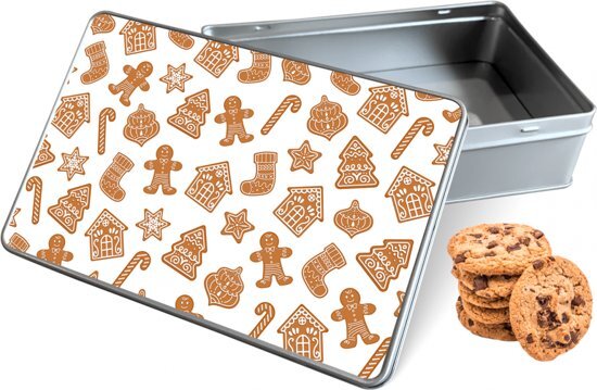 qMust Koektrommel Christmas Cookies rechthoek 20 x 13 x 5 cm Christmas Cookies