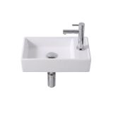 Adema Fuente fonteinset – 41x22x10 cm – keramiek wit glans – kraangat rechts – chromen kraan