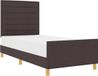 vidaXL Bedframe met hoofdeinde Donkerbruin 80 x 200 cm Stof