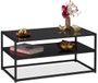 Merkloos Relaxdays Salontafel Glas - Zwart - 42x90x50 cm