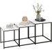 Tables d'appoint gigognes effet marbre et acier blanc