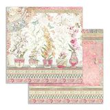 STAMPERIA INTERNATIONAL, KFT SBB754 Scrapbooking papier dubbelzijdige vazen, 31,5 cm x 30,5 cm