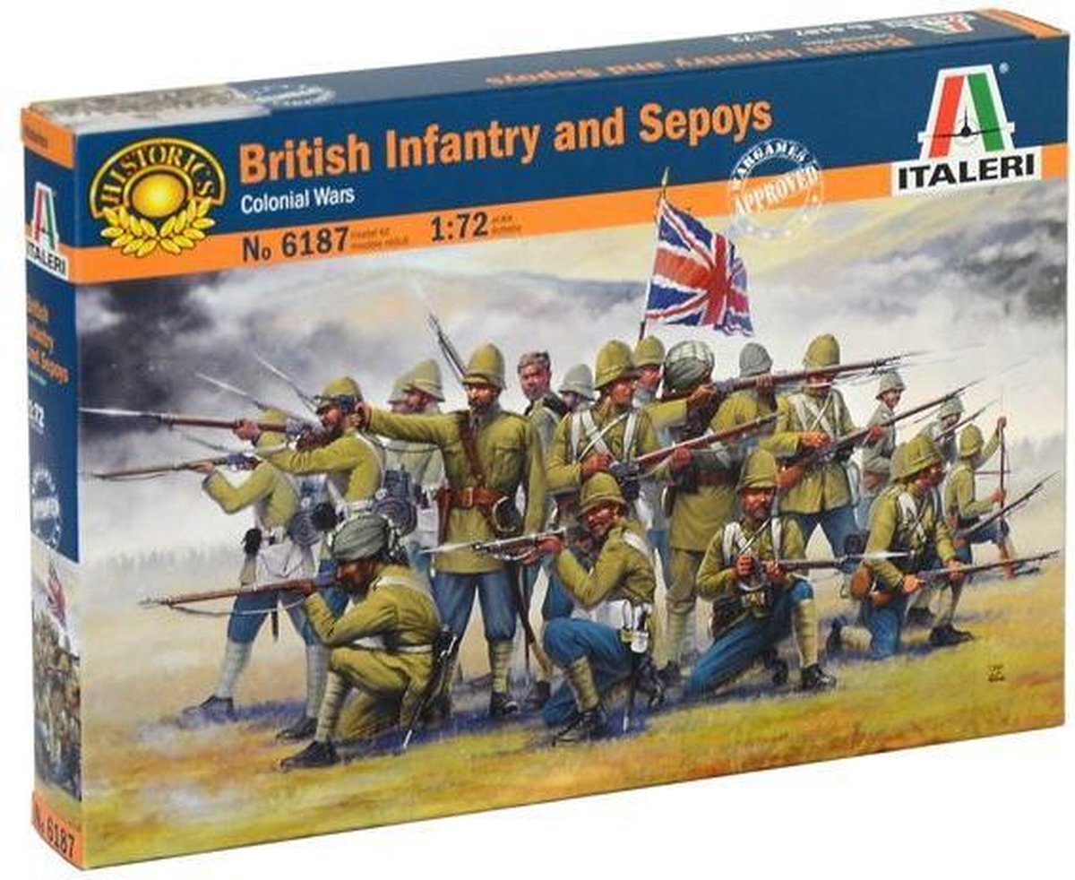Italeri 6187S - 1:72 British Infantry and Sepoys, modelbouw, bouwpakket, standmodelbouw, knutselen, hobby, lijmen, plastic bouwset, detailgetrouw