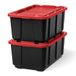Iris Ohyama, Boîte de Rangement en Plastique avec Couvercle Robuste, 100L, Lot de 2, Noir, Empilable, pour Garage, Étagères, Déménagement, Plastique, Boîte à Outils, Boîte de Rangement, UTB-27