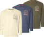 Jan Vanderstorm Chemise à manches longues pour homme - 3 pièces - Vert olive - Grande taille