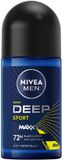 NIVEA Deep Sport Antitranspirant Roller Deodorant voor Mannen, 50 ml