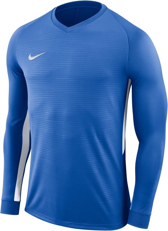 Nike Tiempo Premier LS Jersey Teamshirt Heren Sportshirt - Maat S - Mannen - blauw/wit