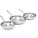 Fackelmann Rhona Lot De 3 Poêles À Frire En Inox 20 cm 24 cm 28 cm