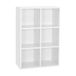 Mondeer Boekenkast, boekenkast met 6 vakken, rek van hout, opbergkast voor boeken en dvd's, drielaags opbergrek, wit