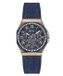 Guess Glaze GW0753L5 Horloge - Leer - Blauw - Ø 36 mm