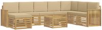 vidaXL - Bankenset - Wit en Beige - Polyester
