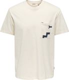 ONLY & SONS Heren T-shirt Regular Fit Katoen XL Egret