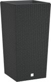 vidaXL Jardinière avec bac amovible, aspect rotin, 21/49 L, PP, anthracite