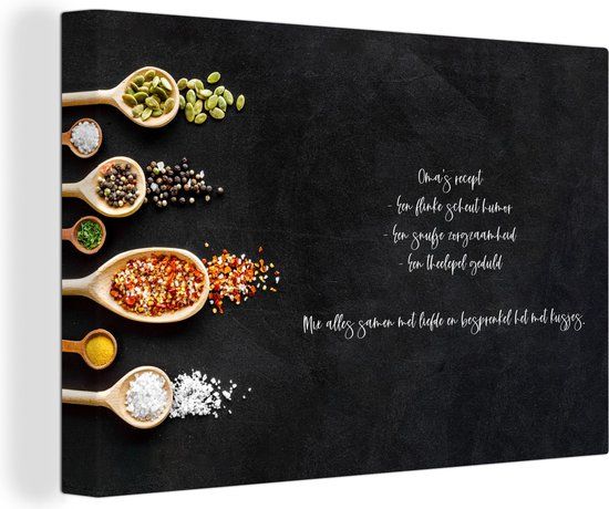 OneMillionCanvasses Canvas schilderij 150x100 cm - Oma's Recept - Multicolor - Modern