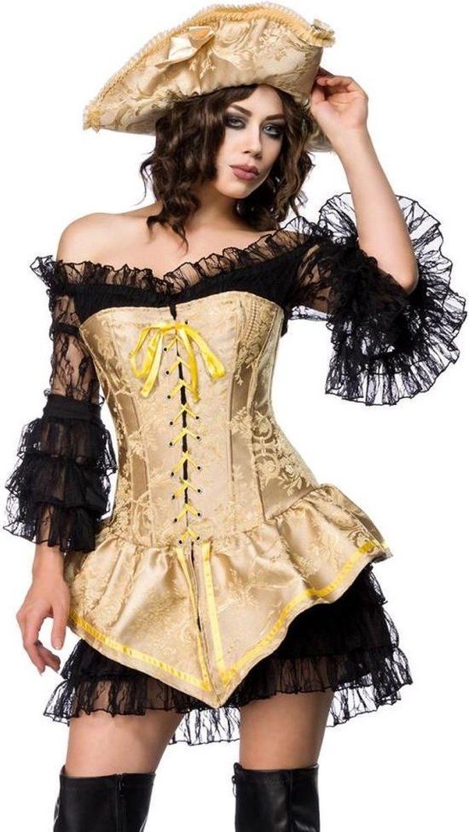 Mask Paradise Hot Pirate Costume - Gold/Black - Size S