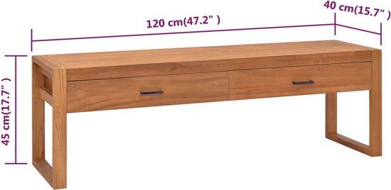 vidaXL TV-meubel 120x40x45 cm massief teakhout