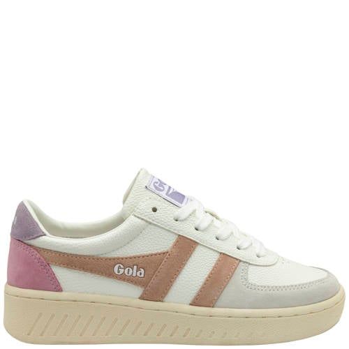 Gola Grandslam Trident leren sneakers wit/camel
