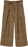 Vertbaudet Wijde korte broek 'paperbag' voor meisjes, van katoengaas, Beige, Maat 104