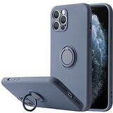GORJO Vloeibare Siliconen Vinger Ring Stand Magnetische Houder Beugel Voor iPhone 13 12 11 Pro Max Mini XR XS Max 7 8 Plus SE 2020 Telefoon Case, grijs, Voor iPhone 13 Pro