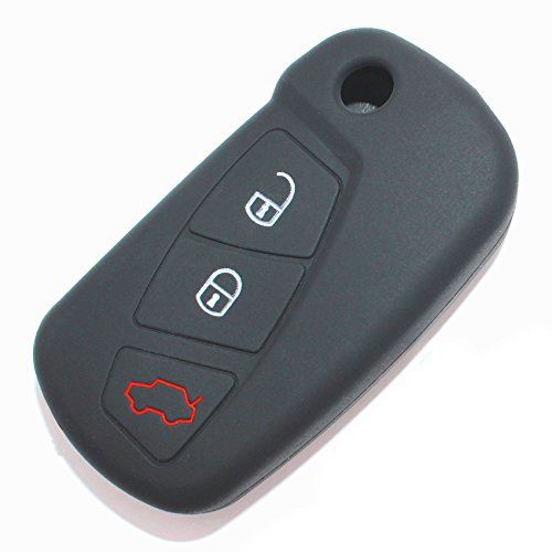 CYK www. CoverYourKey .de Finest-Folia Sleutelhoes, FE voor 3 toetsen, autosleutel, siliconen cover (zwart)