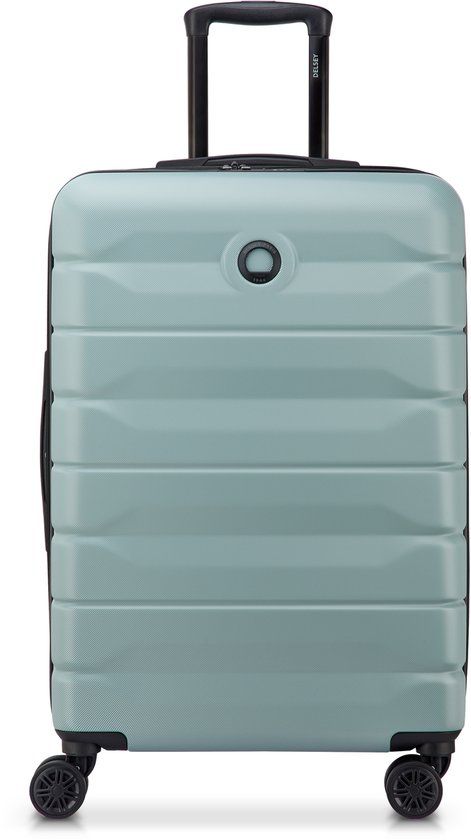Delsey Air Armour Uitbreidbare Middelgrote Koffer 68 cm – 77L – TSA Slot – 4 Dubbele Wielen – Sage Green