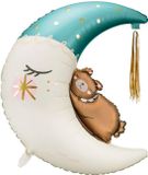 Party-Decoration PartyDeco Folieballon teddy on the blue moon (98 cm)