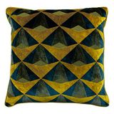 Paoletti Leveque Kussenovertrek, polyester, groenblauw/goud, 50 x 50 cm