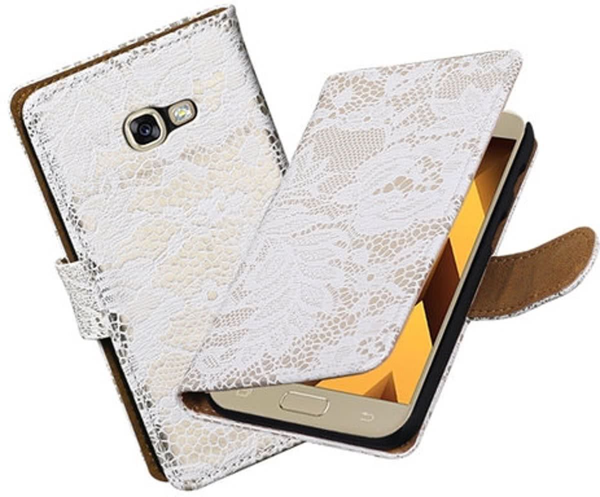 Best Cases .nl Wit Lace booktype wallet cover hoesje Samsung Galaxy A5 2017