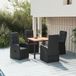 Prolenta Maison Exclusive 5-delige tuinset met kussens, zwart, van polyrotan