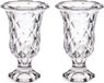 Giftdecor - Bloemenvazen 2x stuks - Rhombus transparant glas - 15 x 24 cm