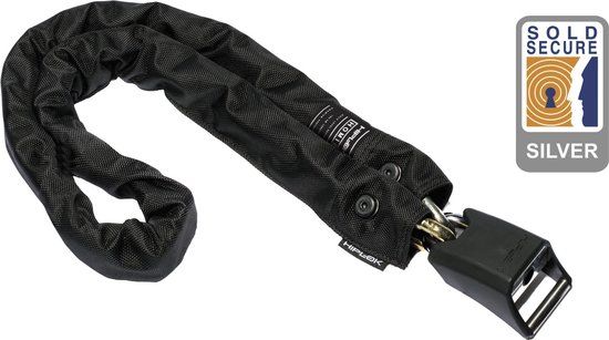 Hiplok Homie Silver Zwart Kettingfietslot - 120 cm - Zwart