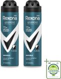 Rexona Men Déodorant Spray Advanced Protection Invisible - 2 x 150 ml