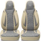 Bremer Sitzbezüge Autostoelhoezen voor Renault Master BJ vanaf 2010 – Stoelhoezen voor bestuurder en passagier in Grijs/Beige