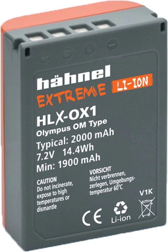 Hahnel HLX-OX1 Extreme Olympus New - Replacement for Olympus BLX-1 - 2000 mAh