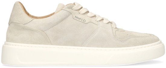Manfield - Heren - Licht grijze suède sneakers - Maat 46