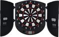Cible électronique, avec annonces vocales, éclairage LED, comprenant 6 fléchettes, proposant 26 jeux et 185 variantes, pour 8 joueurs (couleur noire)