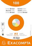 Exacompta - Pak van 100 indexkaarten, gelinieerd, ongeperforeerd, in folie - geschikt voor inkjet, laserprinter en kopieerapparaat - formaat 148 x 210 mm - verschillende kleuren