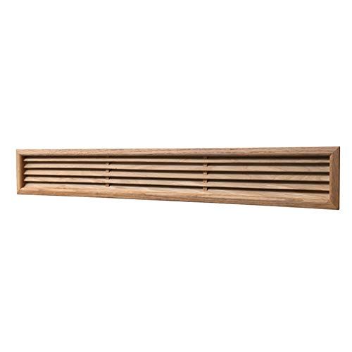 LGZS80550Q ventilatierooster rechthoekig van eikenhout, voor inbouw, afmetingen 550 x 80 mm