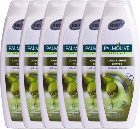 Palmolive Shampoo VOORDEELVERPAKKING 6x 350ml. Long&Shine met Olijf