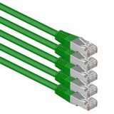 1aTTack.de 10m groen - 5 stuks Cat.6 patchkabel netwerkkabel CAT6 S-FTP Gigabit LAN PIMF CAT 6 koper CU halogeenvrij internet DSL gameconsole smart-tv