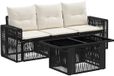 vidaXL - Tuinbank - Set - 2 zitplekken - Zwart - Polyrattan