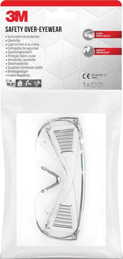 3M Overzet-veiligheidsbril - Anti-impact - Bezoeker - Transparant