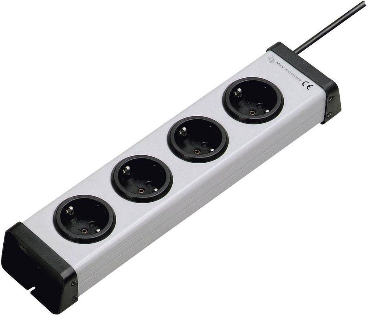 EHMANN Stekkerdoos universeel 4-voudig - 1,5 m - Grijs