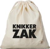 Bellatio Decorations Canvas Knikkerzak - Beige Katoen - 25x30 cm