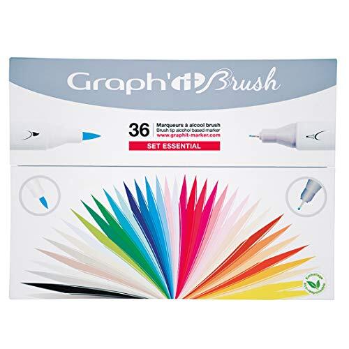 graph'it Graph'IT penseelset met 36 markers met dubbele punt – essentiële kleuren