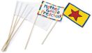 Colorations Canvas Vlaggen Wit - Knutselset met Stok, 12 Stuks