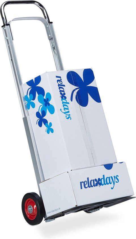 Relaxdays Steekwagen - 200 kg - Metaal - Zilverkleurig